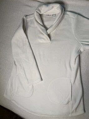 d&co. Cream Cowl-Neck Fleece Tunic Sweater